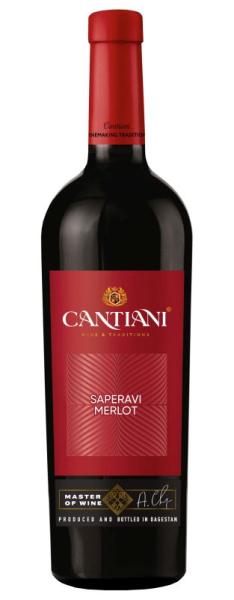 Вино КАНТИАНИ Саперави-Мерло краное сух. 0,75л. 10%